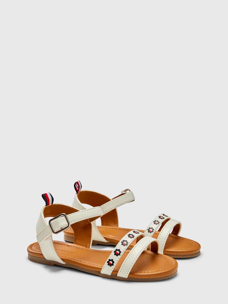 Lány Tommy Hilfiger Flower Flag Sandal Szandál Fehér | HU 1987LIS